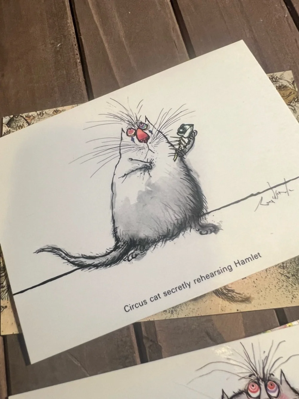 Lot 4 Vintage Ronald Searle Art Postcards By Camden Graphics 1980s Unused